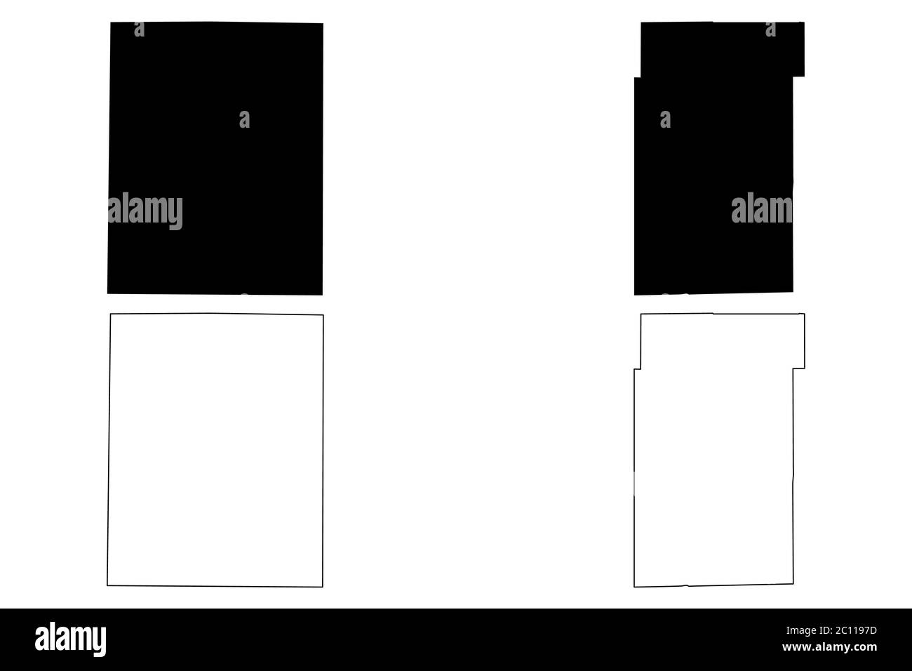 KNOX und Kane County, Illinois (US-County, Vereinigte Staaten von Amerika, USA, USA, USA) Kartenvektordarstellung, Scribble-Skizze Knox und Kane-Karte Stock Vektor