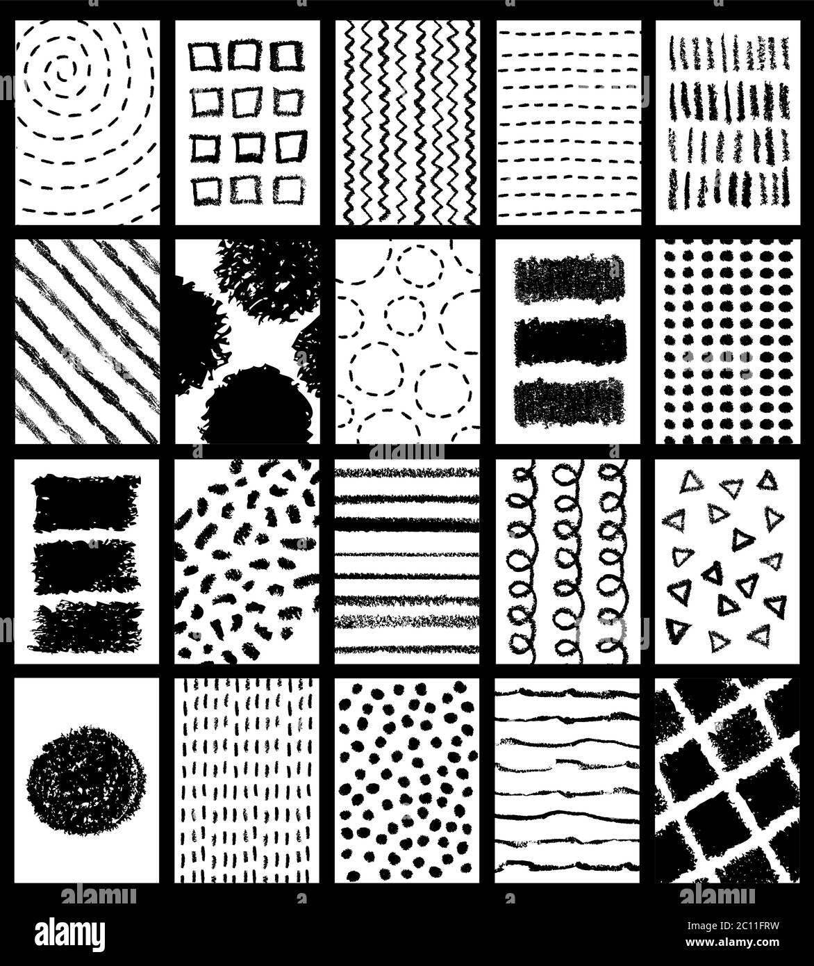 Set von Hand gemalten Grunge Poster Hintergründe Stock Vektor