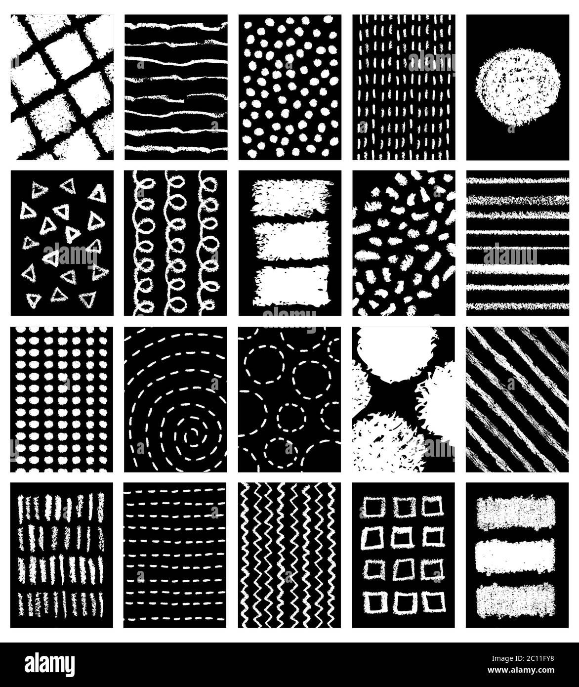 Set von Doodle Grunge Poster Hintergründe auf weißem Hintergrund isoliert Stock Vektor