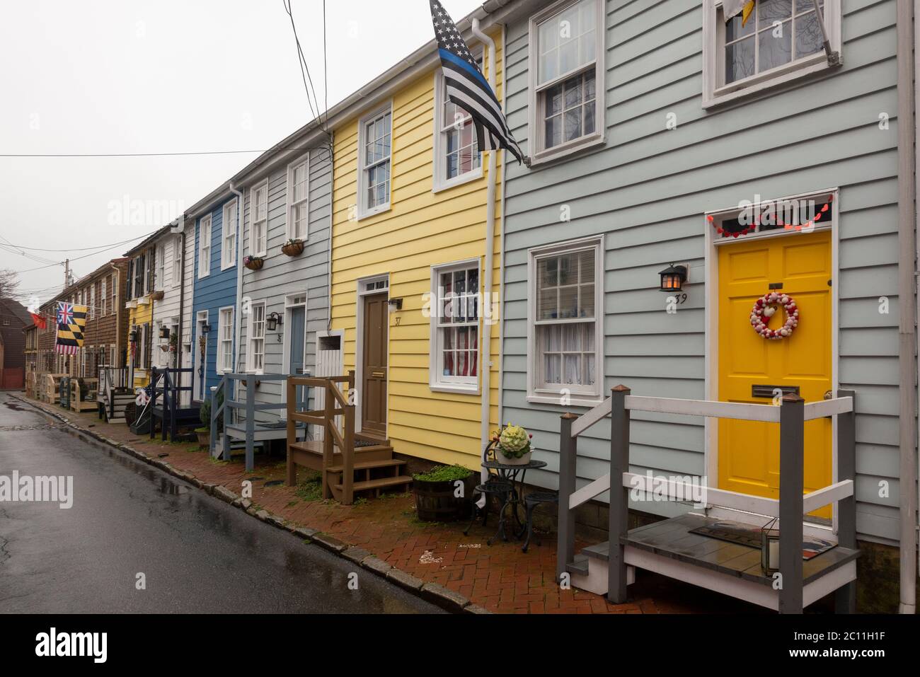 Haus entlang Pinkney Street in Annapolis MD Stockfoto