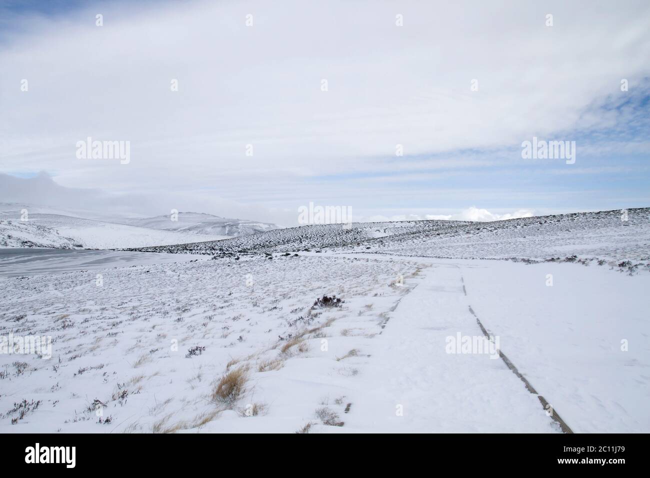 Verschneite Berglandschaft Stockfoto