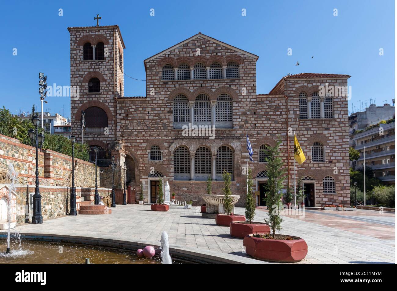 THESSALONIKI, GRIECHENLAND - 22. SEPTEMBER 2019: Byzantinische Kirche des Heiligen Demetrios in Thessaloniki, Zentralmakedonien, Griechenland Stockfoto