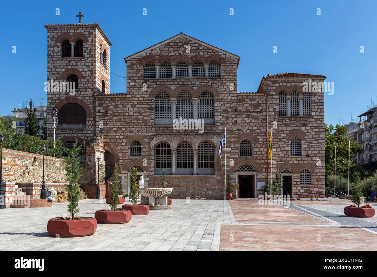 THESSALONIKI, GRIECHENLAND - 22. SEPTEMBER 2019: Byzantinische Kirche des Heiligen Demetrios in Thessaloniki, Zentralmakedonien, Griechenland Stockfoto