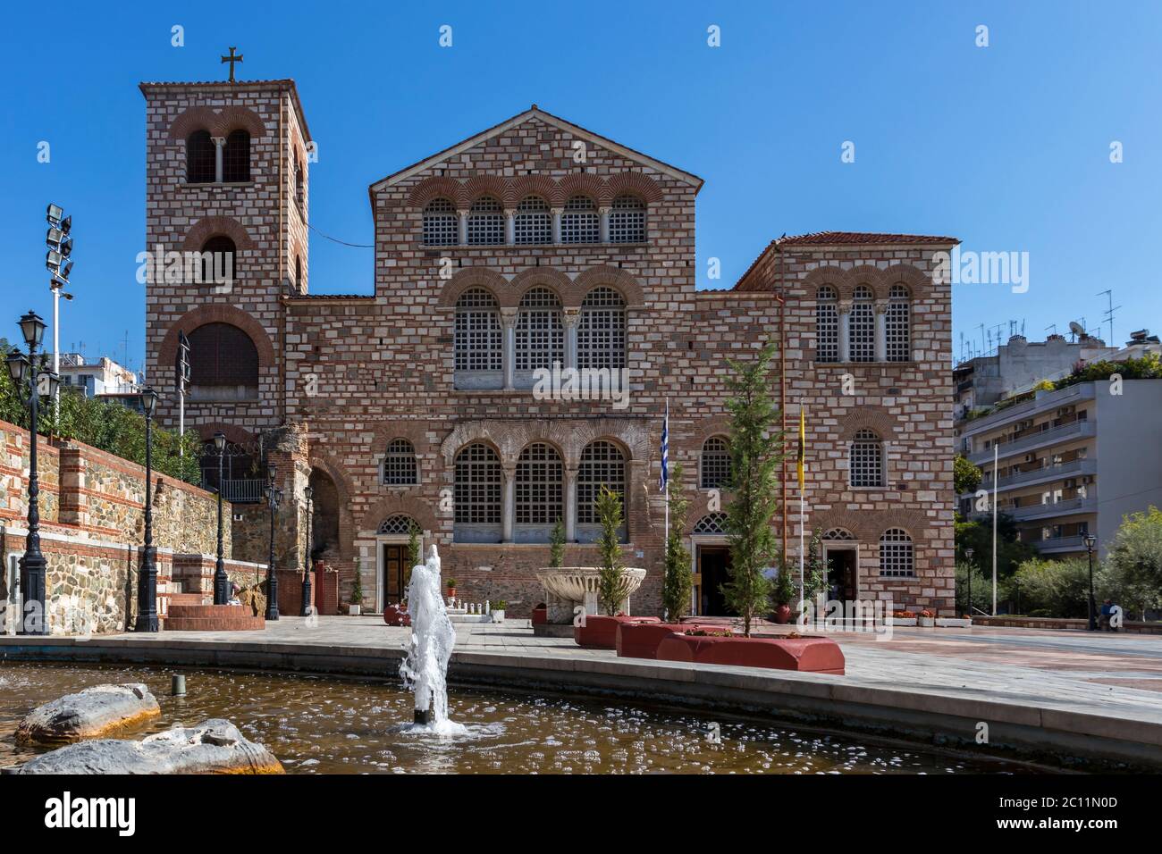 THESSALONIKI, GRIECHENLAND - 22. SEPTEMBER 2019: Byzantinische Kirche des Heiligen Demetrios in Thessaloniki, Zentralmakedonien, Griechenland Stockfoto
