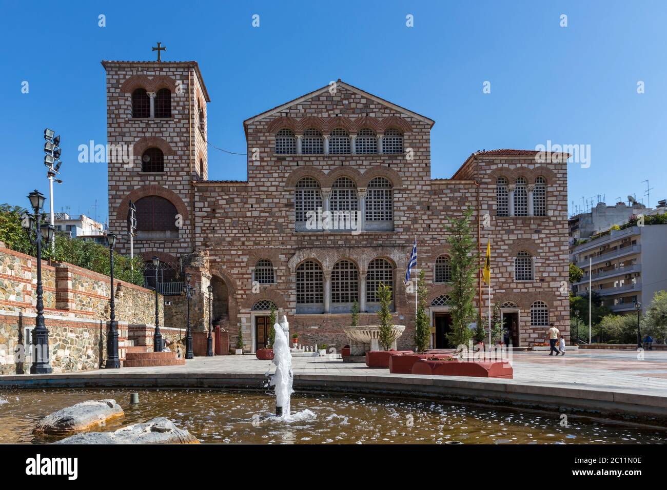 THESSALONIKI, GRIECHENLAND - 22. SEPTEMBER 2019: Byzantinische Kirche des Heiligen Demetrios in Thessaloniki, Zentralmakedonien, Griechenland Stockfoto