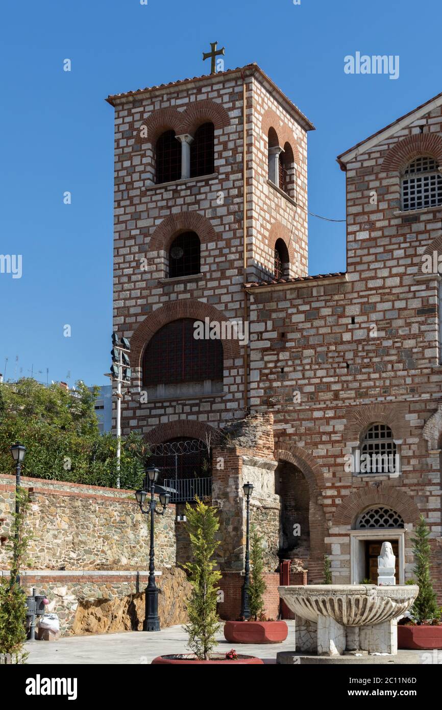 THESSALONIKI, GRIECHENLAND - 22. SEPTEMBER 2019: Byzantinische Kirche des Heiligen Demetrios in Thessaloniki, Zentralmakedonien, Griechenland Stockfoto