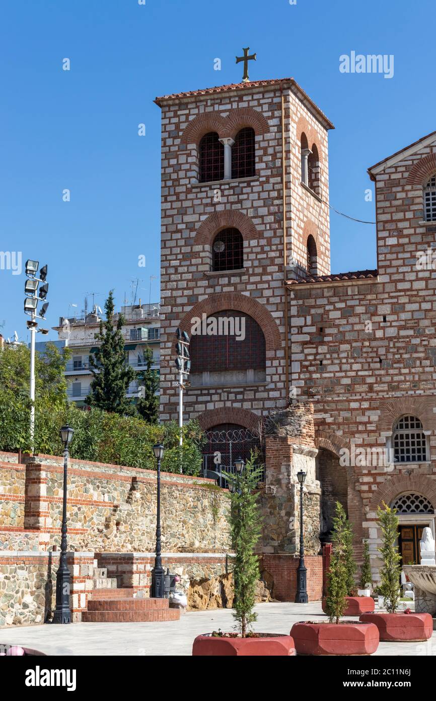 THESSALONIKI, GRIECHENLAND - 22. SEPTEMBER 2019: Byzantinische Kirche des Heiligen Demetrios in Thessaloniki, Zentralmakedonien, Griechenland Stockfoto