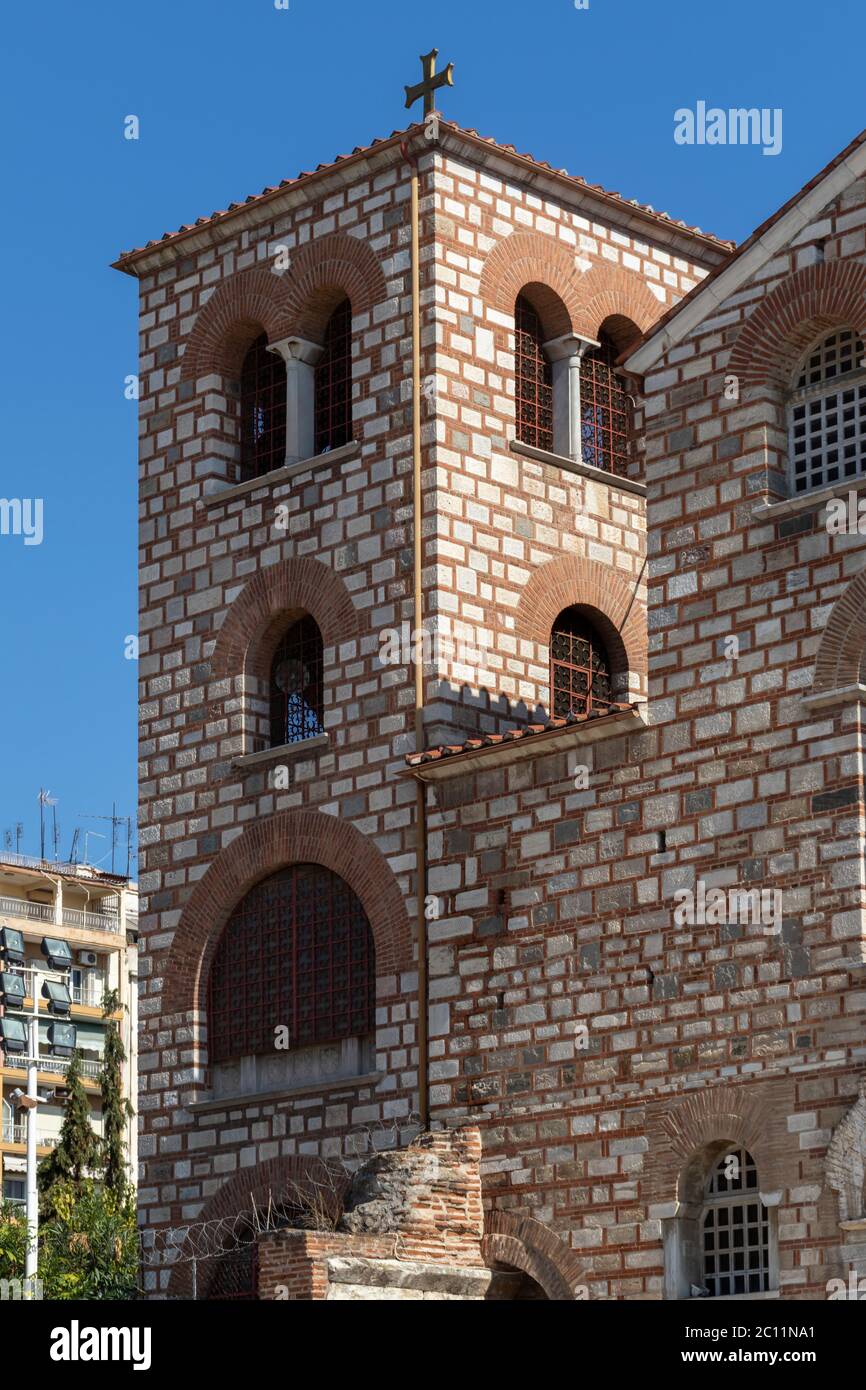 THESSALONIKI, GRIECHENLAND - 22. SEPTEMBER 2019: Byzantinische Kirche des Heiligen Demetrios in Thessaloniki, Zentralmakedonien, Griechenland Stockfoto
