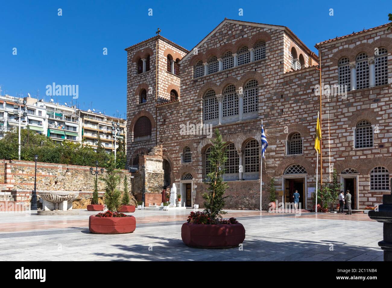 THESSALONIKI, GRIECHENLAND - 22. SEPTEMBER 2019: Byzantinische Kirche des Heiligen Demetrios in Thessaloniki, Zentralmakedonien, Griechenland Stockfoto