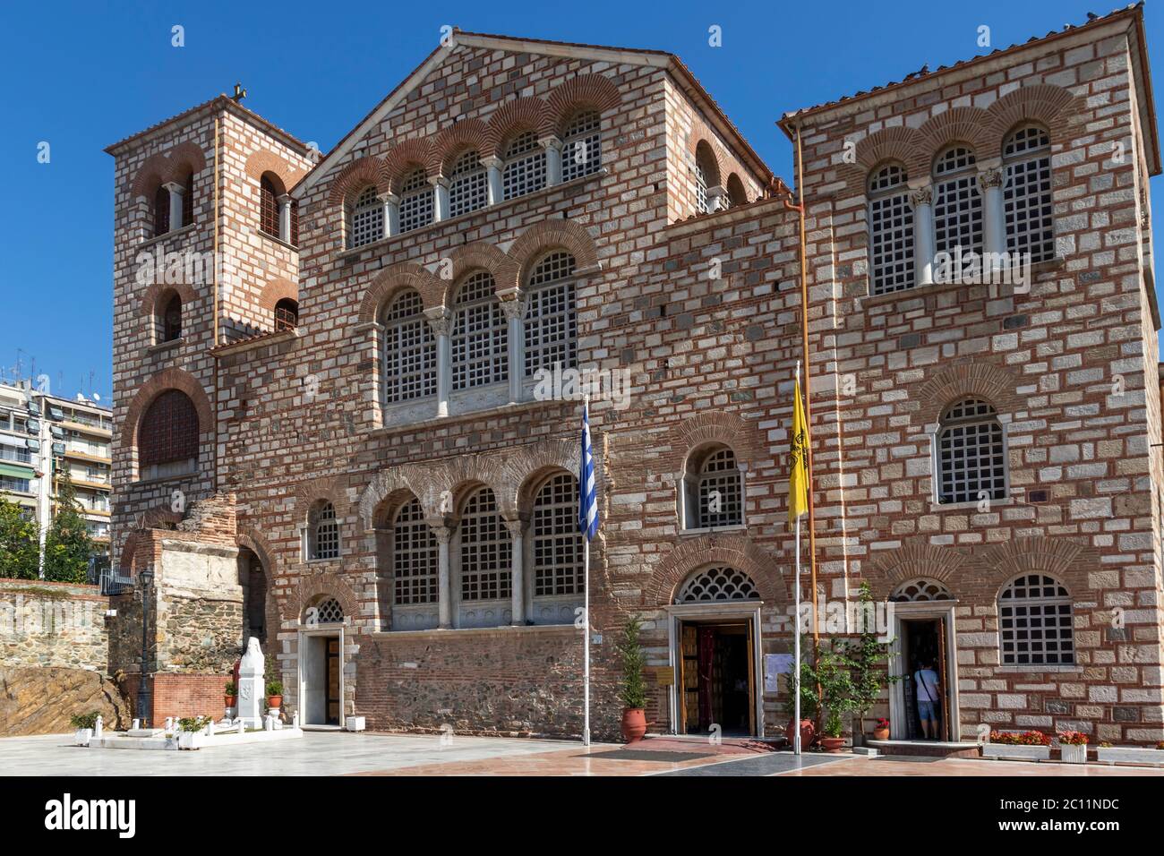 THESSALONIKI, GRIECHENLAND - 22. SEPTEMBER 2019: Byzantinische Kirche des Heiligen Demetrios in Thessaloniki, Zentralmakedonien, Griechenland Stockfoto