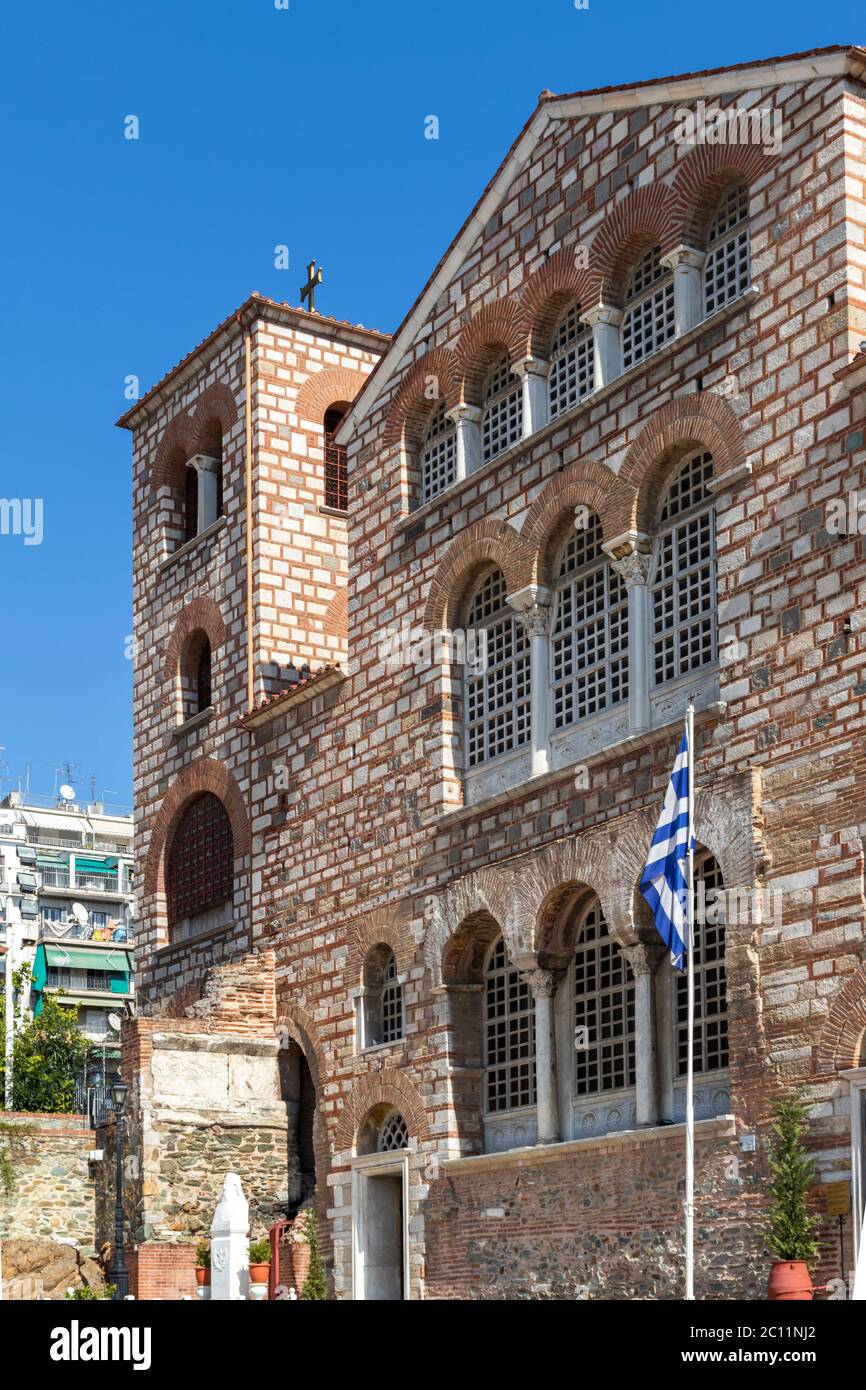 THESSALONIKI, GRIECHENLAND - 22. SEPTEMBER 2019: Byzantinische Kirche des Heiligen Demetrios in Thessaloniki, Zentralmakedonien, Griechenland Stockfoto
