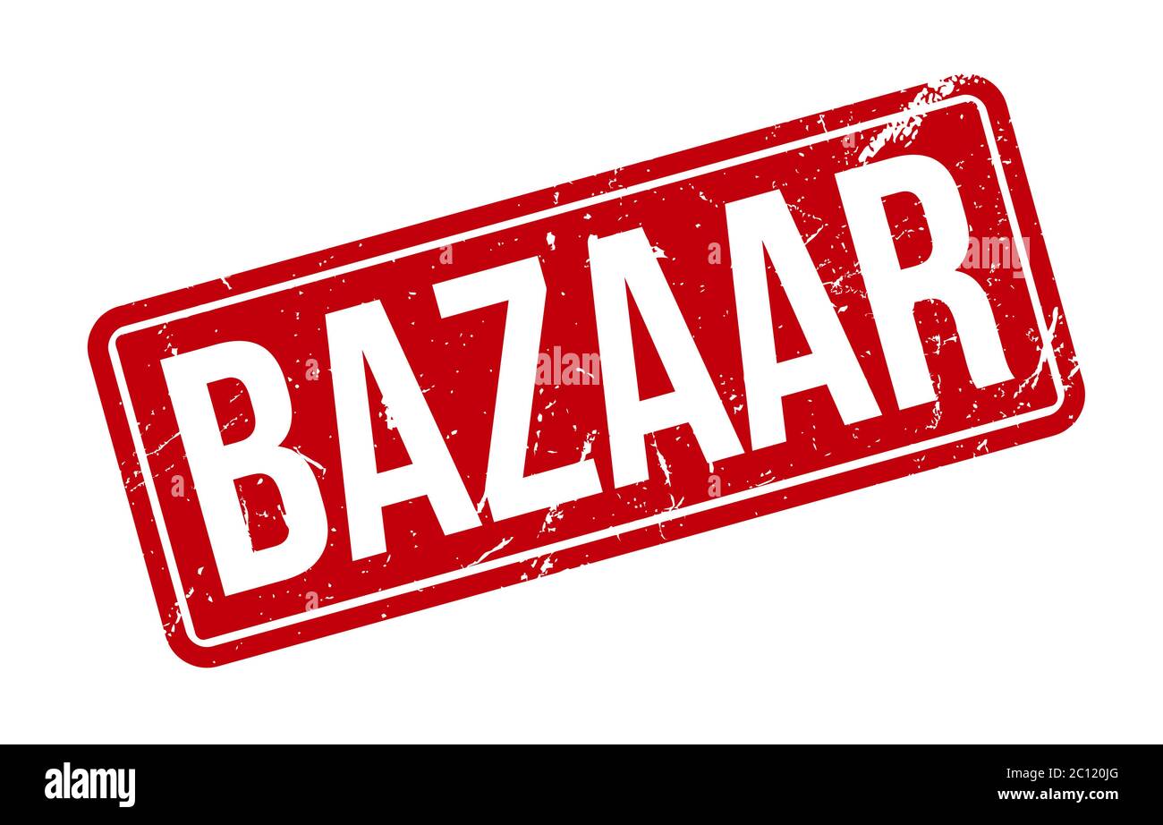 Gummistempel Des Bazaars. Red Bazaar Rubber Grunge Stempel Siegel Vektor Illustration - Vektor Stockfoto