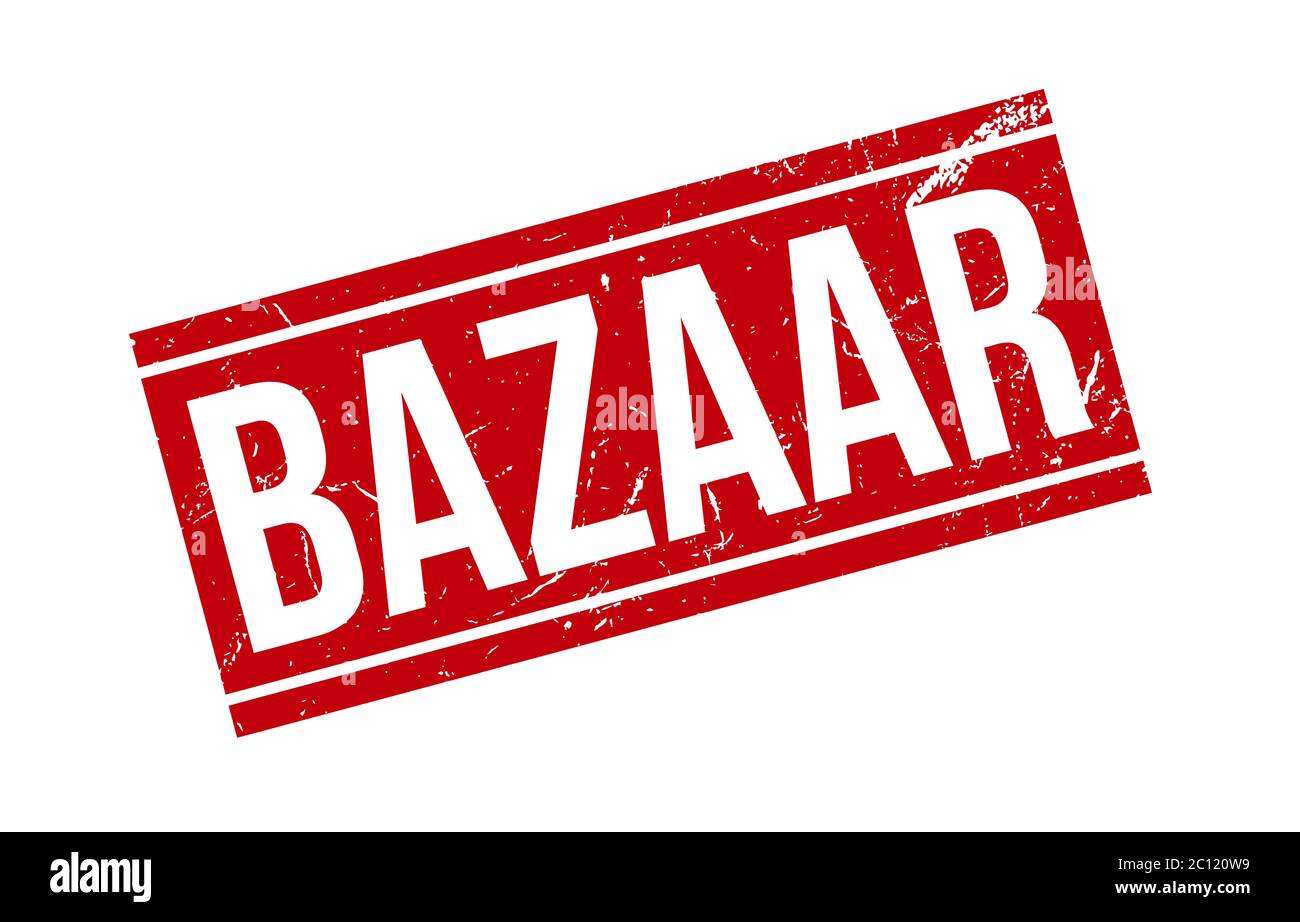 Gummistempel Des Bazaars. Red Bazaar Rubber Grunge Stempel Siegel Vektor Illustration - Vektor Stockfoto