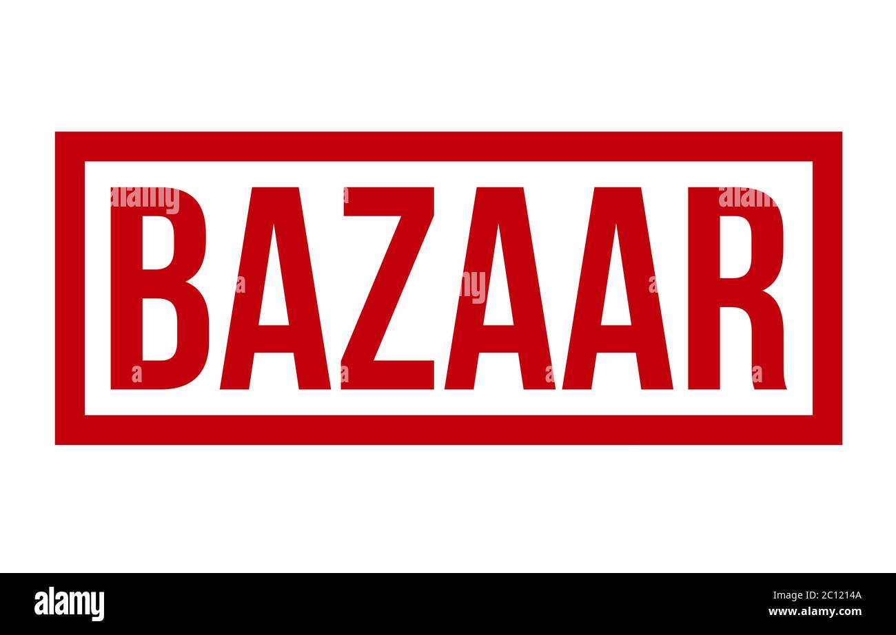 Gummistempel Des Bazaars. Red Bazaar Rubber Grunge Stempel Siegel Vektor Illustration - Vektor Stockfoto