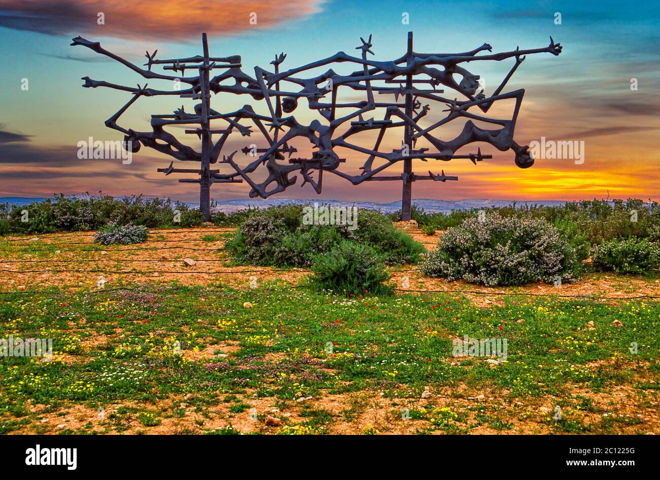 Eine Bronzeskulptur im World Holocaust Remembrance Center in Jeruslaem, Israel, Naher Osten. Stockfoto
