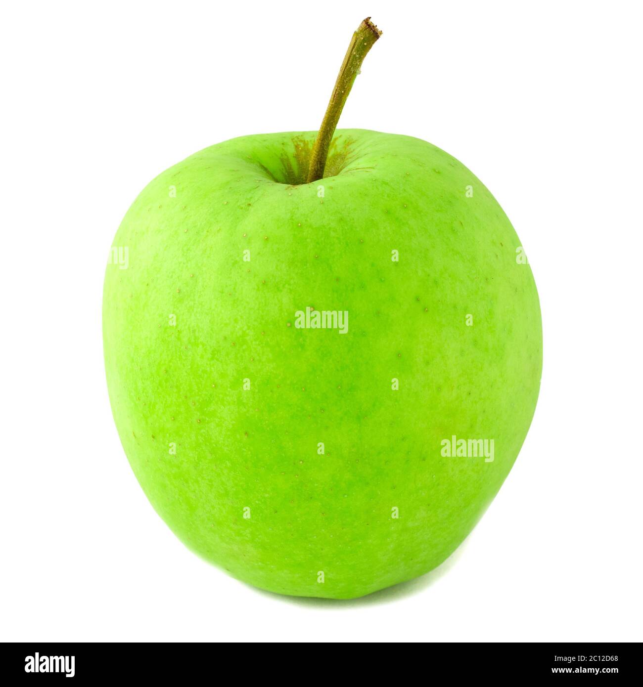 Grün frisch roher Apfel isoliert auf weißem Hintergrund Stockfoto