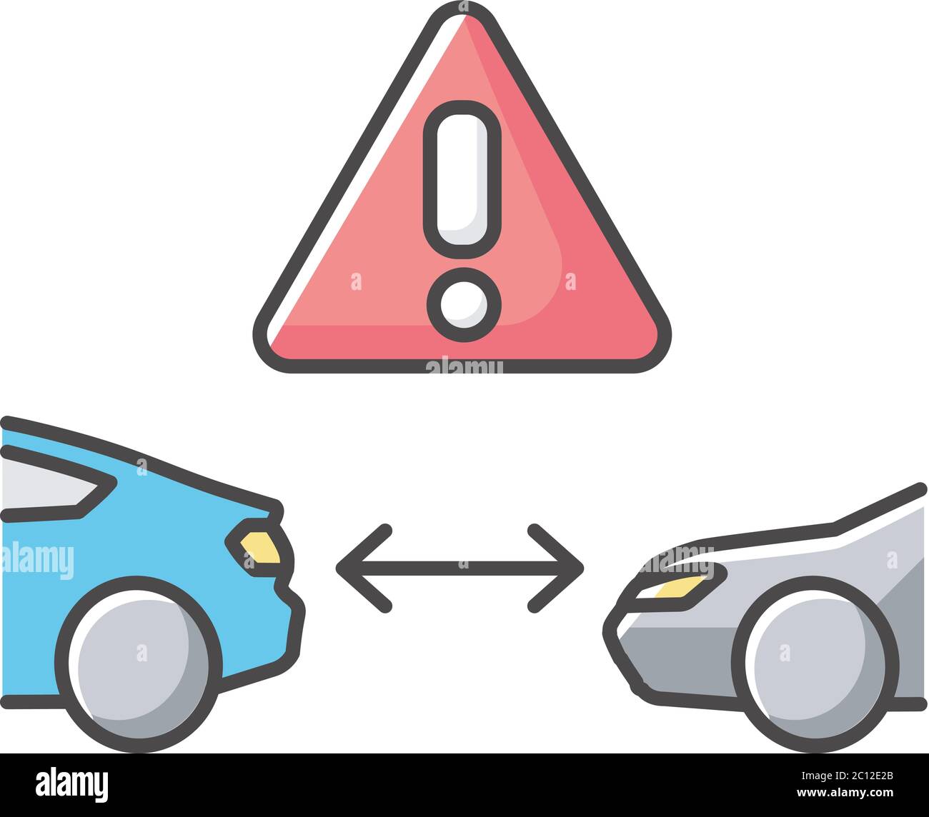 Abstand zwischen autos-symbol autosicherheit verkehrssicherheit