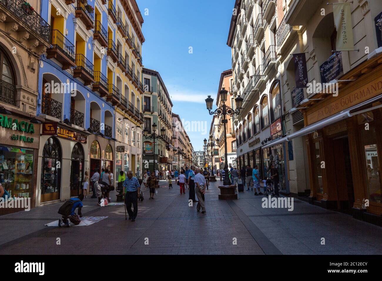 Calle de Alfonso I, Zaragoza, Aragon, Spanien Stockfoto