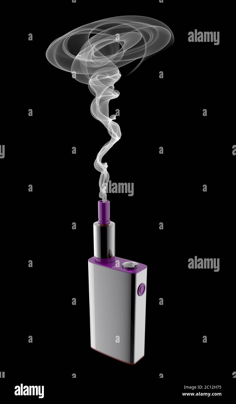 Beliebte moderne Verdampfer-Gerät mit dem Rauch.Upgrade Teile für neue Verdampfer e-cig. Gute Möglichkeit, mit dem Rauchen Nikotinzigarette zu beenden Stockfoto