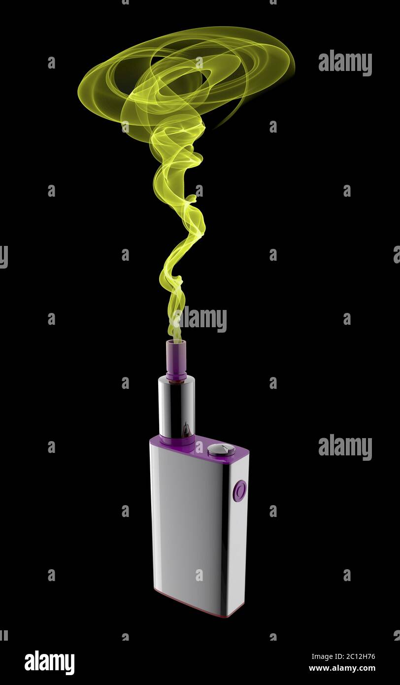 Beliebte moderne Verdampfer-Gerät mit dem Rauch.Upgrade Teile für neue Verdampfer e-cig. Gute Möglichkeit, mit dem Rauchen Nikotinzigarette zu beenden Stockfoto