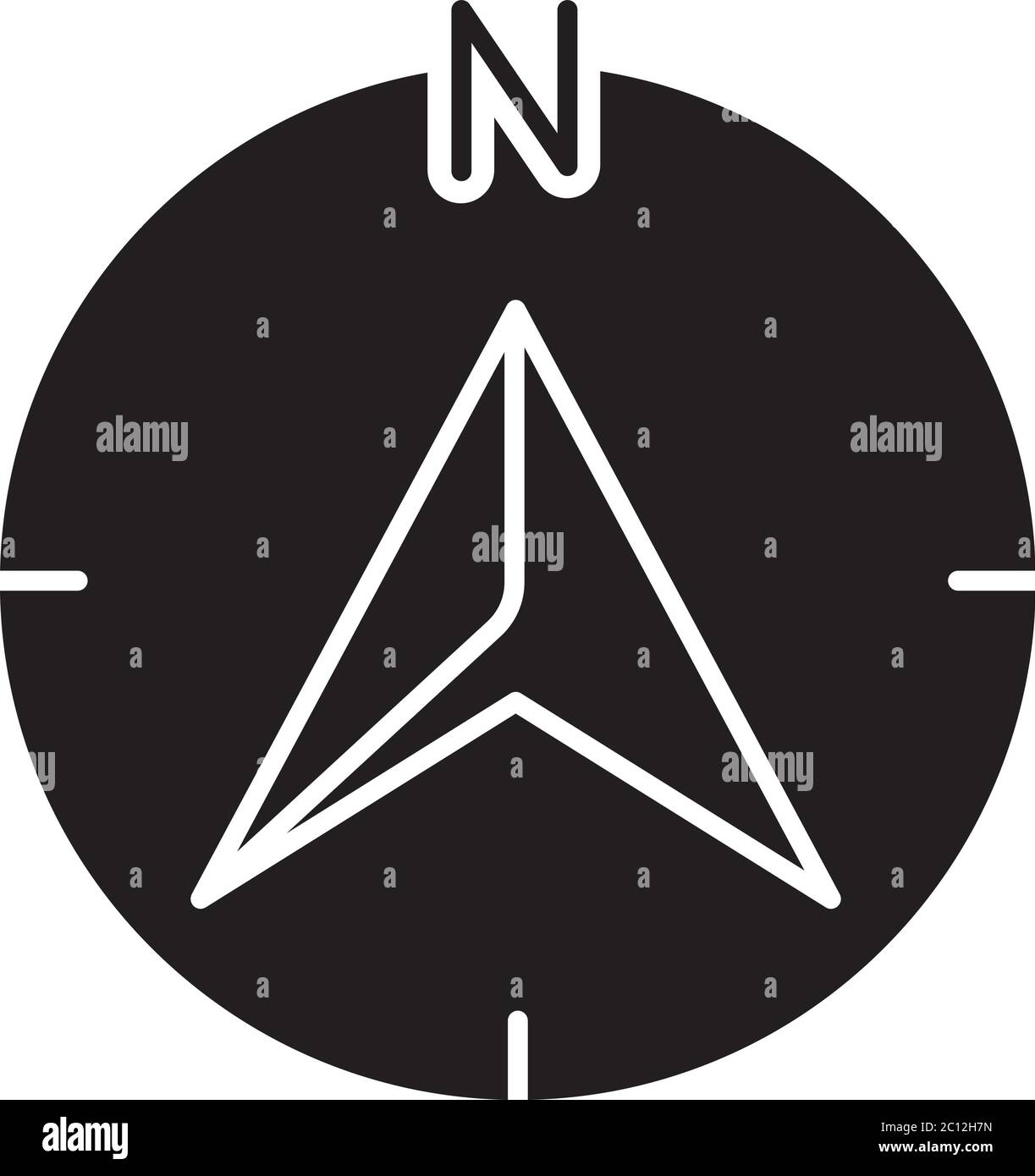 Navigator-Pfeil schwarzes Glyphensymbol Stock Vektor