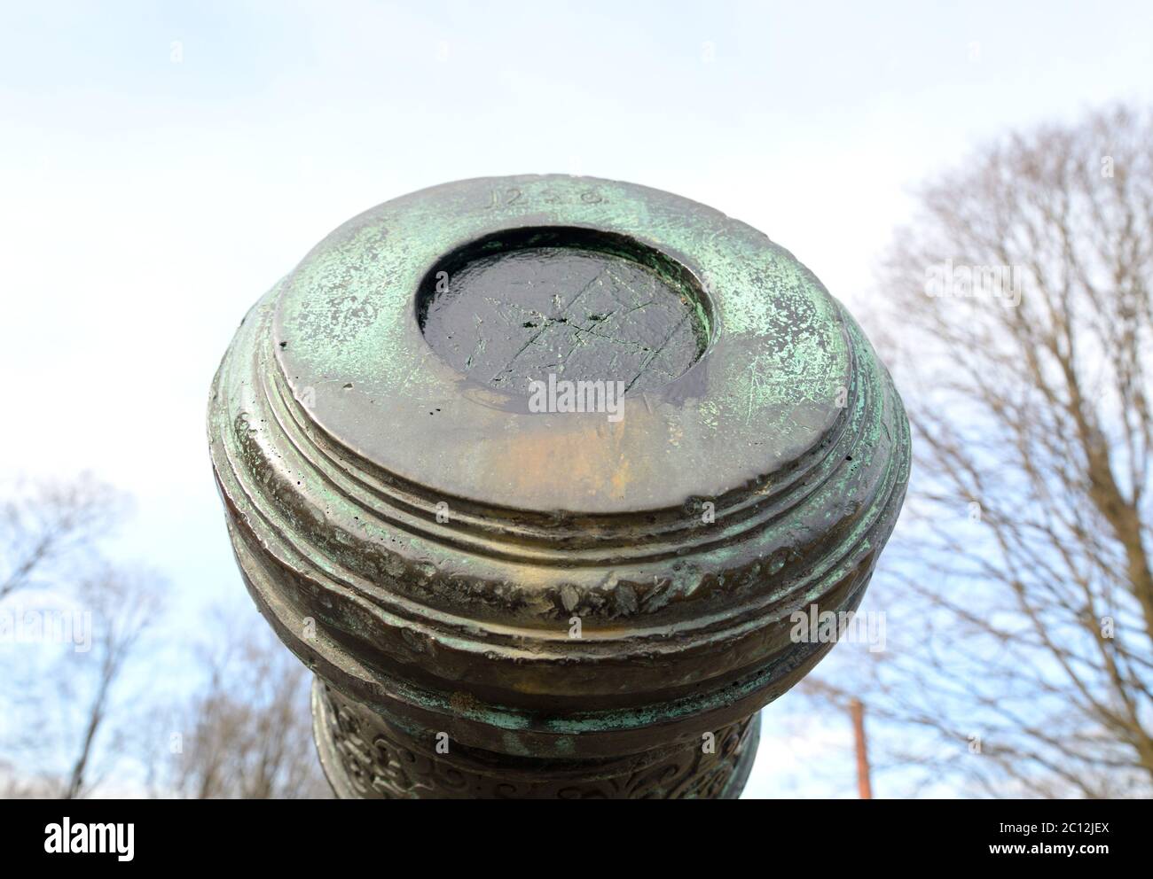 Die Schnauze der alten Kanone. Stockfoto