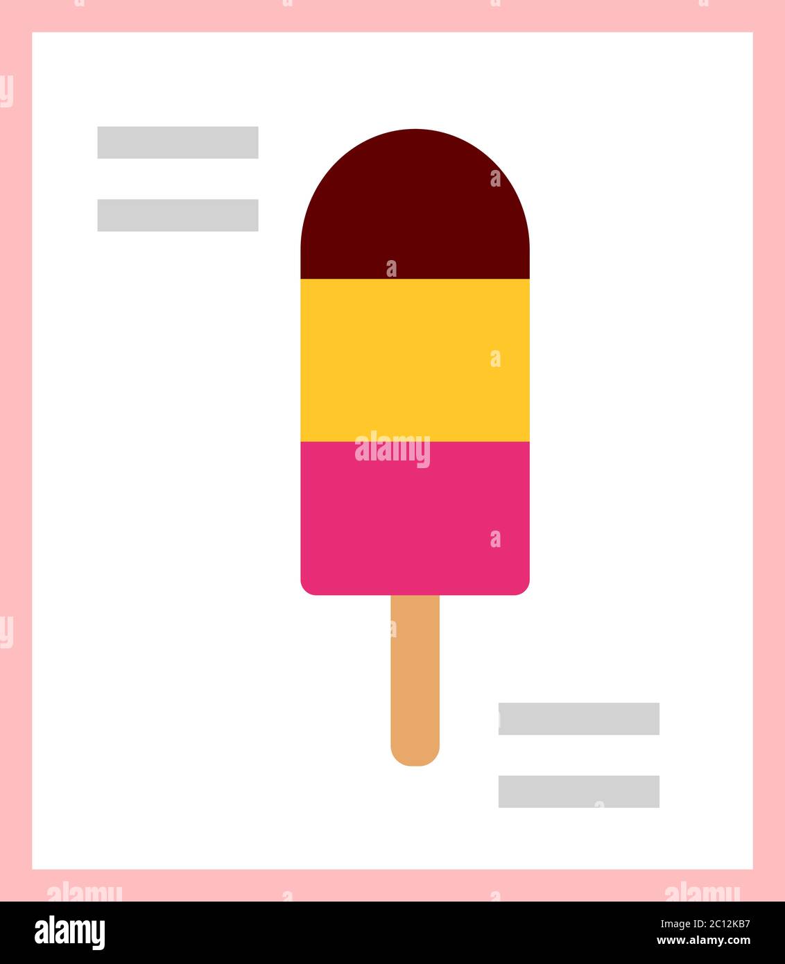 Gestreiftes Eis auf einem Stick Vektor-Symbol flach isoliert Illustration Stock Vektor