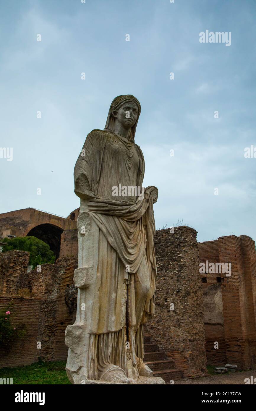 Ruinen des alten kaiserlichen Palastes auf dem Palatin, Rom Stockfoto