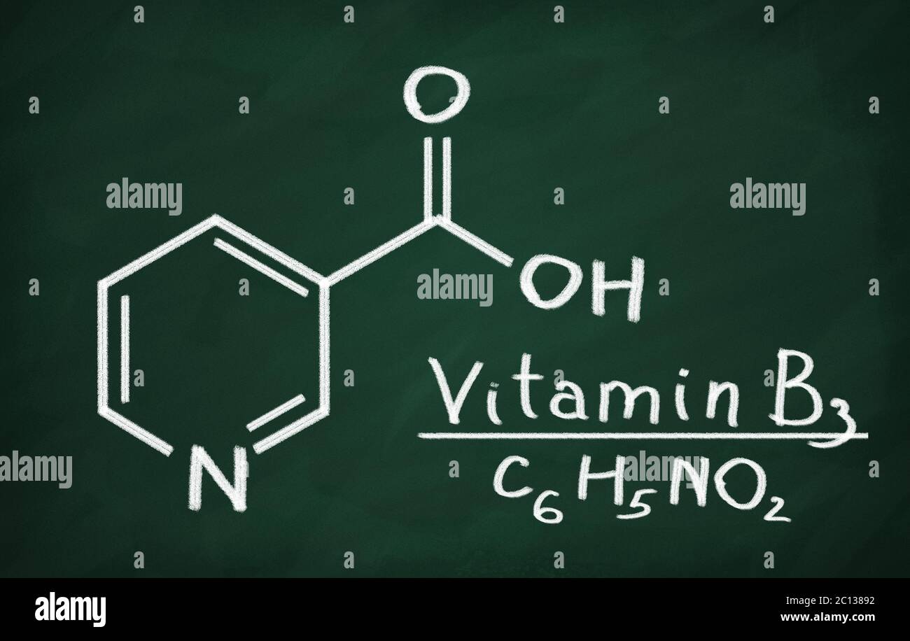 Strukturmodell von Vitamin B3 (Niacin) Stockfoto