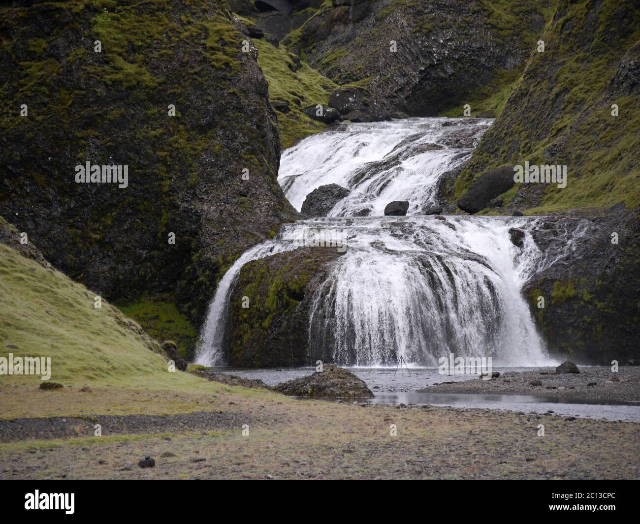 Der Wasserfall Stjornafoss Kirkjubaejarklaustur in Island Stockfoto