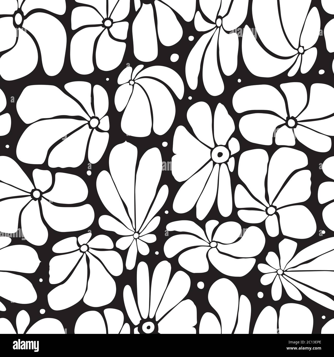 Nahtloses Blumenmuster Design mit stilisierten großen Blüten, Retro-Gefühl wiederholen Hintergrund perfekt für Web und Druck Stock Vektor