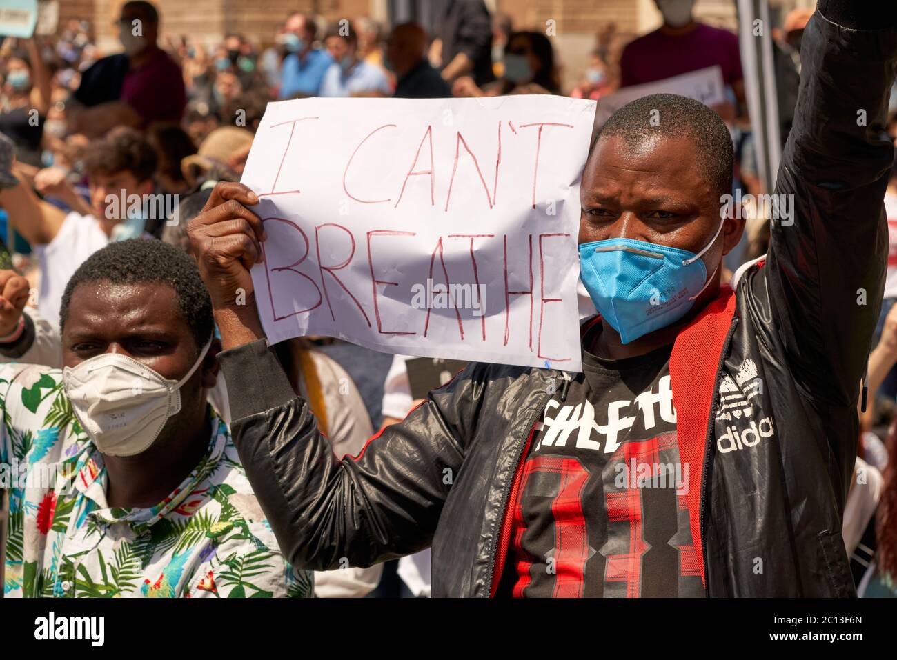 Black Lives Matter, Demonstration zum Gedenken an George Floyd und gegen Rassismus. ROM, ITALIEN - 7. Juni 2020 Stockfoto