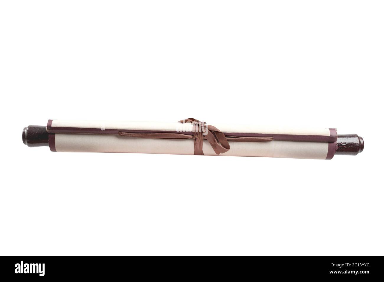 Isolierte chinesische Rollbild auf weißem Hintergrund Stockfoto