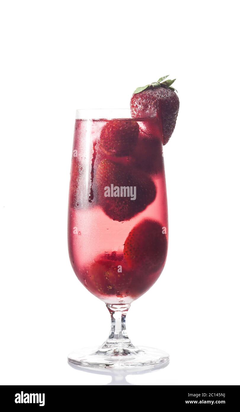 Ein Glas Erdbeercocktail Stockfoto