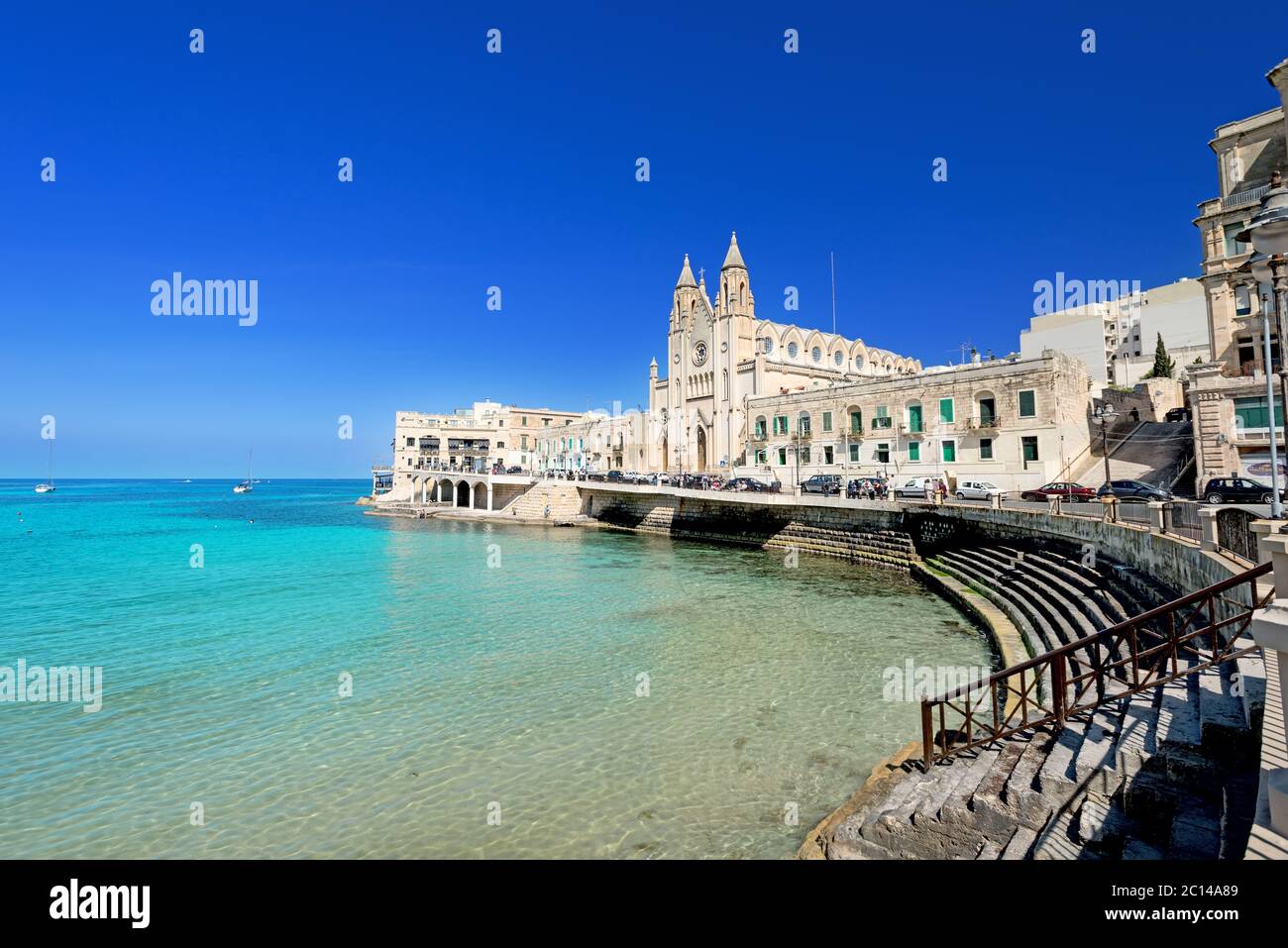 Our Lady of Mount Carmel Church in Balluta Bay Stockfoto