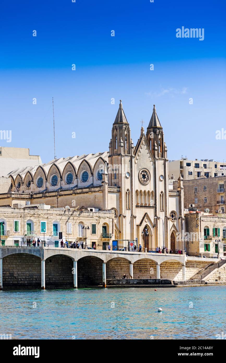 Our Lady of Mount Carmel Church in Balluta Bay Stockfoto