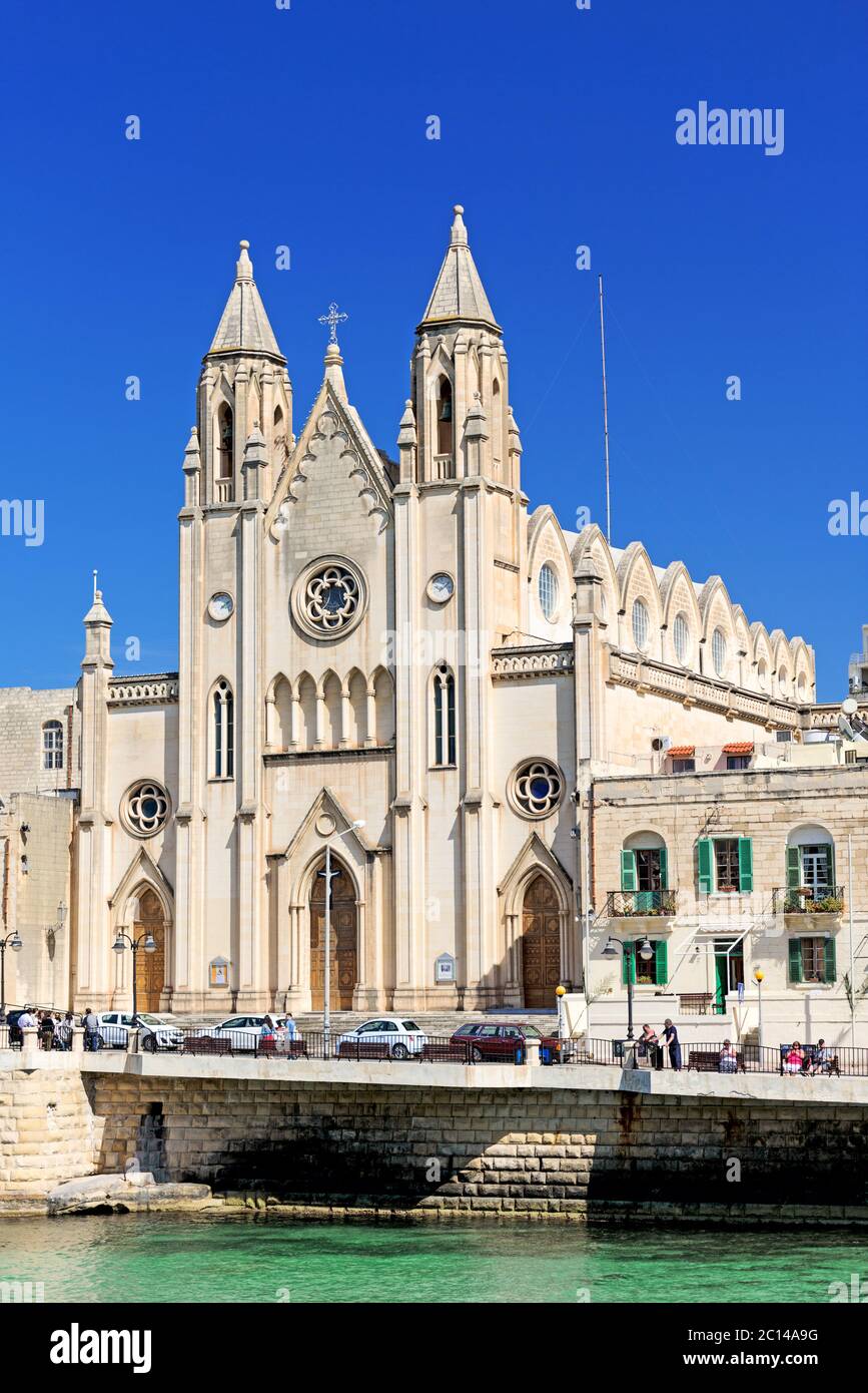 Our Lady of Mount Carmel Church in Balluta Bay Stockfoto
