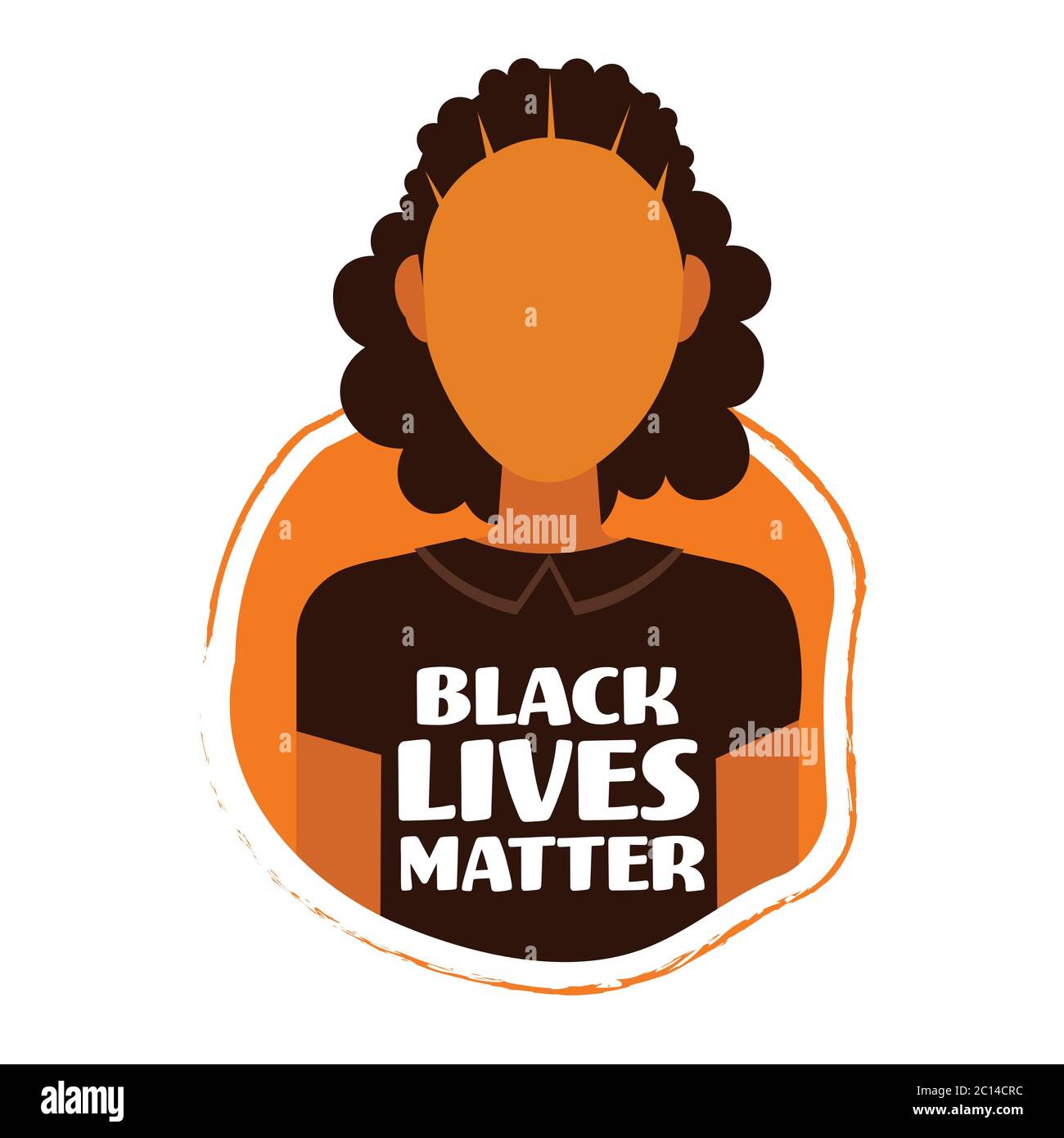 afroamerikanische Frau gegen rassische Diskriminierung schwarz lebt Materie Konzept soziale Probleme des Rassismus Porträt Vektor Illustration Stock Vektor