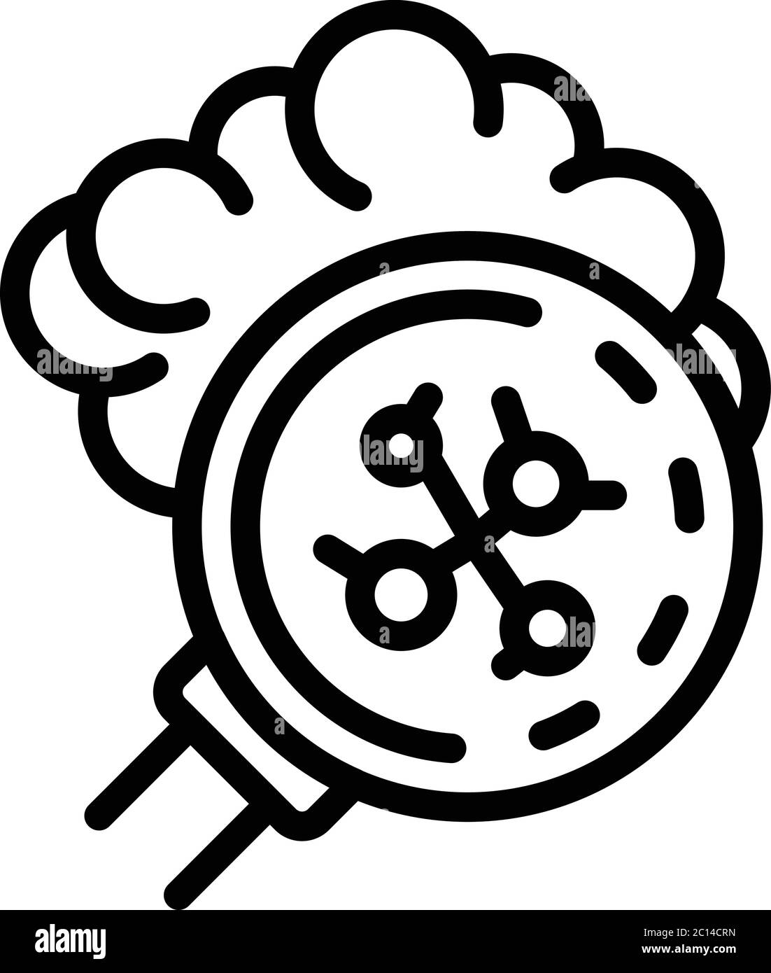 Inspizieren Coronavirus Symbol, Umriss Stil Stock Vektor