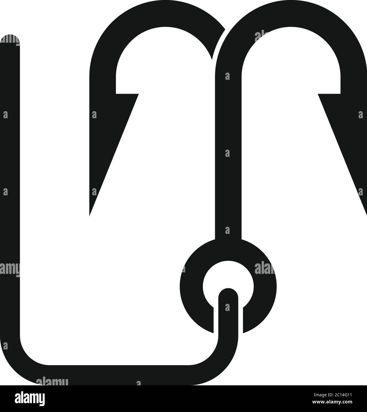 Ninja-Hook-Symbol. Einfache Illustration von Ninja Haken Vektor-Symbol für Web-Design isoliert auf weißem Hintergrund Stock Vektor