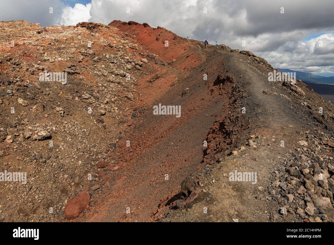 Wandern Wanderweg Aufstieg zum Norden Durchbruch große Tolbachik Fissur Eruption 1975 Stockfoto