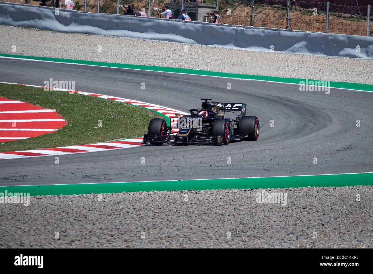 MONTMELLO, SPANIEN-10. MAI 2019: Haas VF-19 Formel-1-Rennwagen (Fahrer: Romain Grosjean) Stockfoto