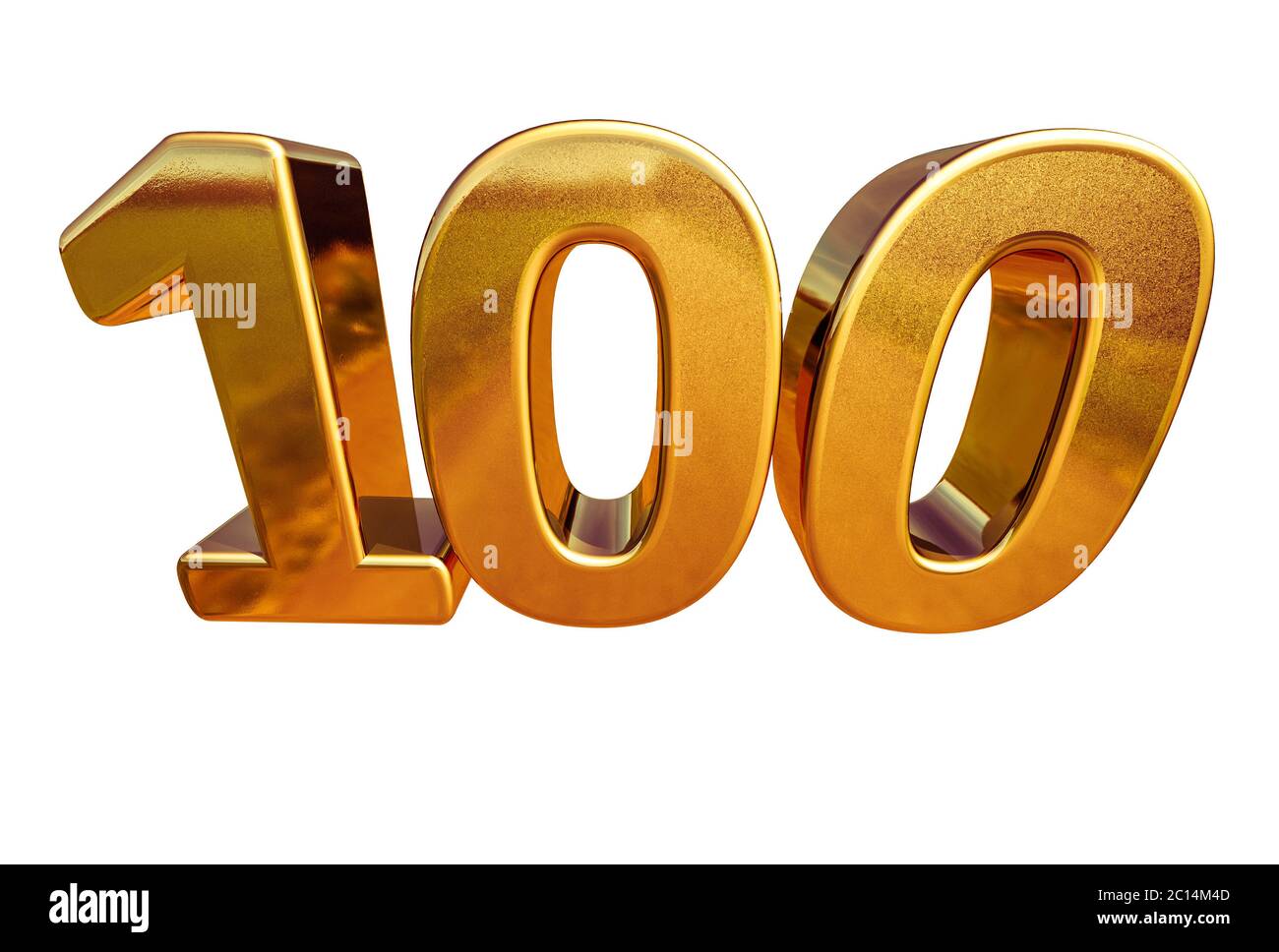 Gold 3d 100. Jahrestag Zeichen Stockfoto
