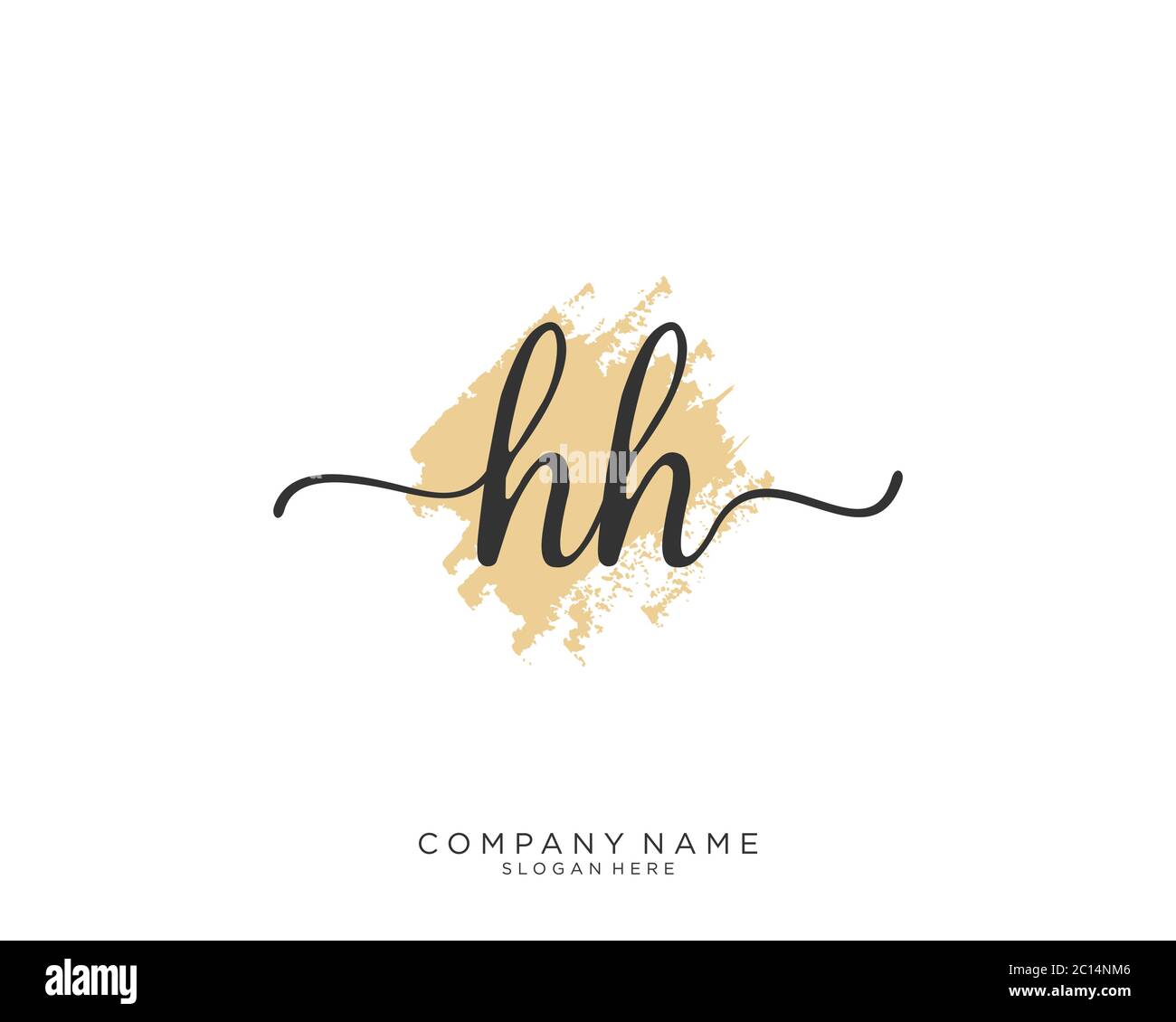 HH-Initial Handschrift Logo Vektor Stock Vektor