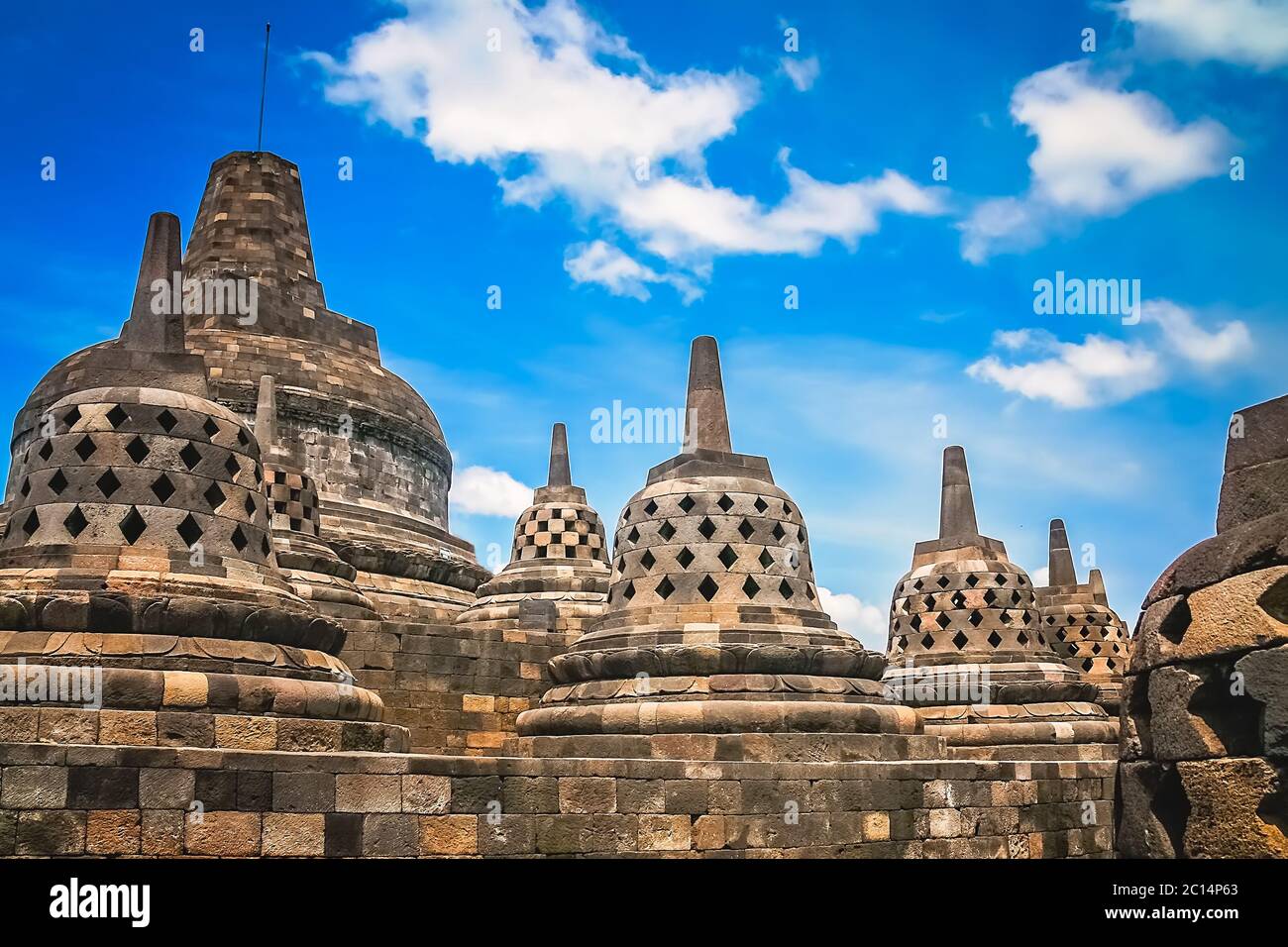 Borobudur Tempel in Java Stockfoto