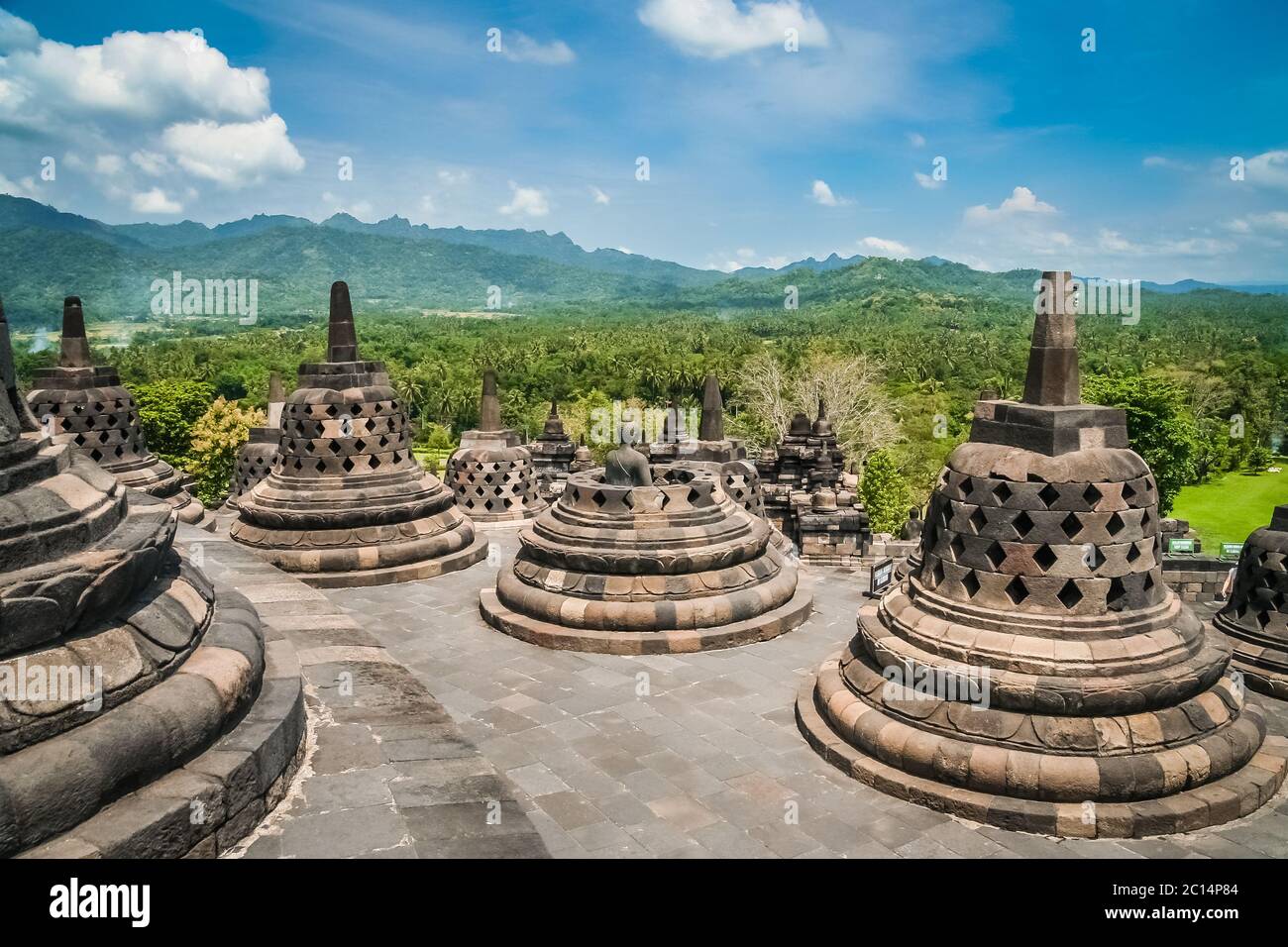 Borobudur Tempel in Java Stockfoto