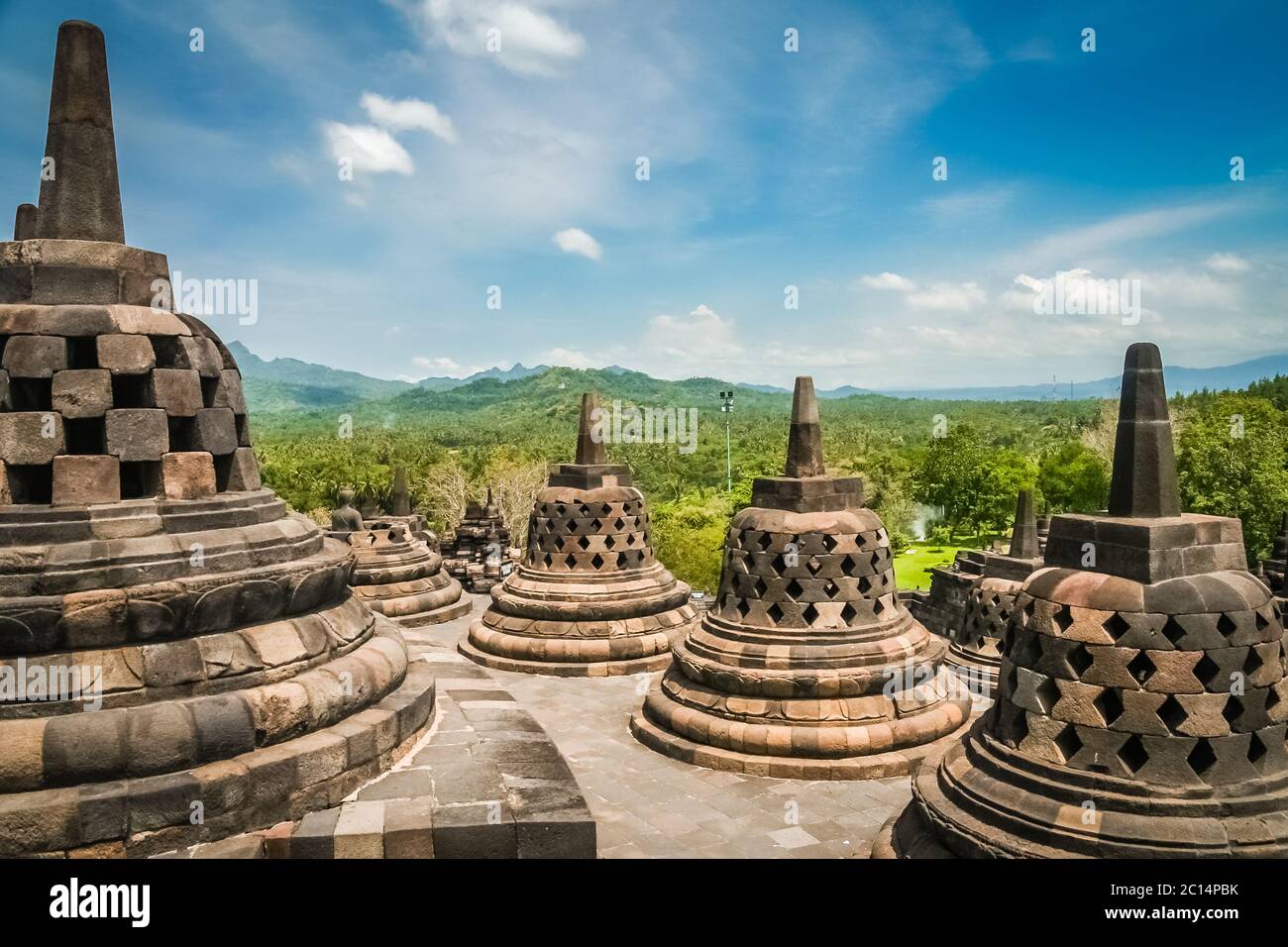 Borobudur Tempel in Java Stockfoto