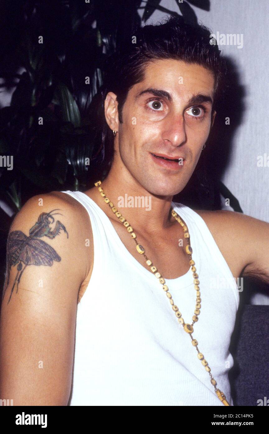 Perry Farrell von Janes sucht bei einem Pressegespräch bei WEA Records. London, 9/23/1990, weltweite Nutzung Stockfoto