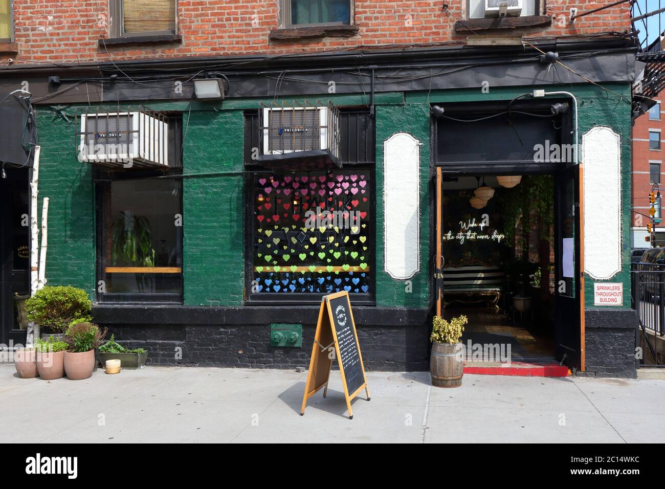 Kobrick Coffee Co., 24 Ninth Ave, New York, NYC Foto von einem Café im Meatpacking-Viertel von Manhattan. Stockfoto
