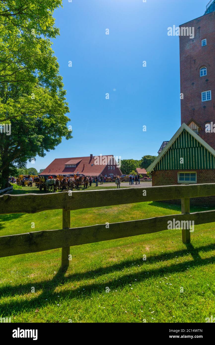 Ältester Leuchtturm Deutschlands, erbaut 1380, Nordseeinsel Neuwerk, Bundesland Hamburg, Norddeutschland, UNESCO-Weltkulturerbe Stockfoto